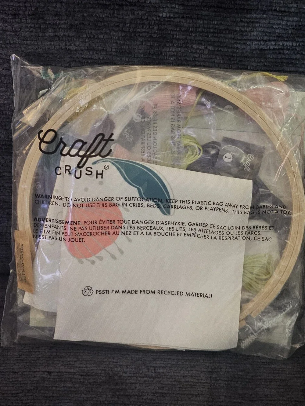 Craft Crush Winter Flower Embroidery Kit - Brand New Sealed